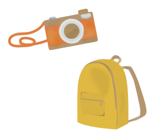 カメラとリュック